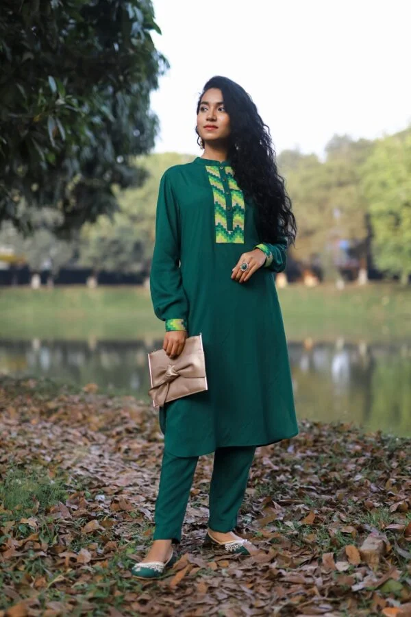 EXCLUSIVE LINEN KABLI SET-Green