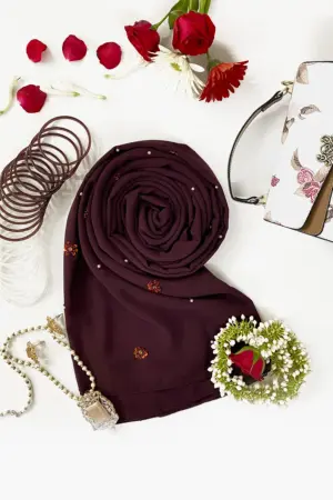 Beadsy Scarf - Burgundy