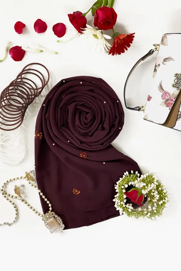 Beadsy Scarf - Burgundy