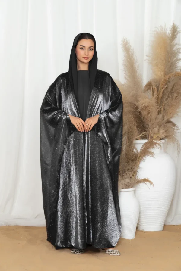 Glitzy Knot Abaya Set- Black