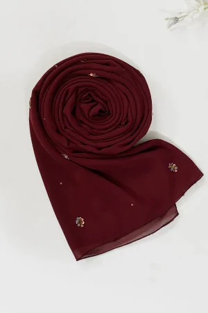Beadsy Scarf - Maroon