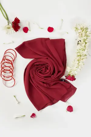 Stripe Scarf - Maroon