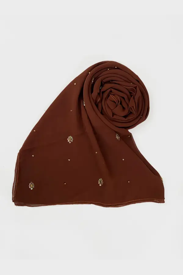 Beadsy Scarf - Deep Rust