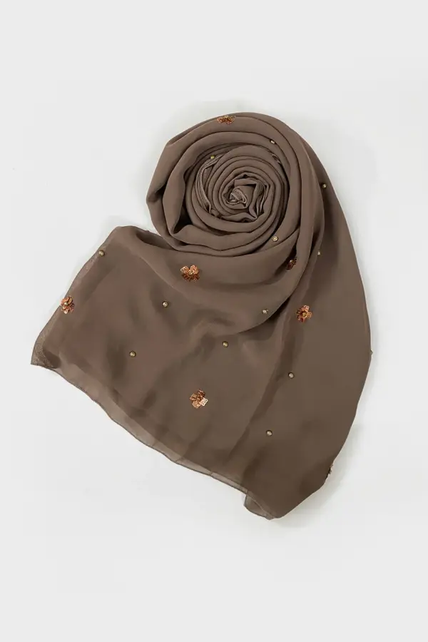 Beadsy Scarf - Coffee
