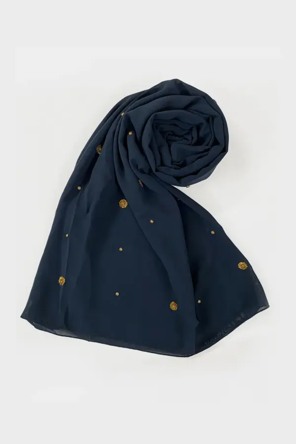 Beadsy Scarf - Navy