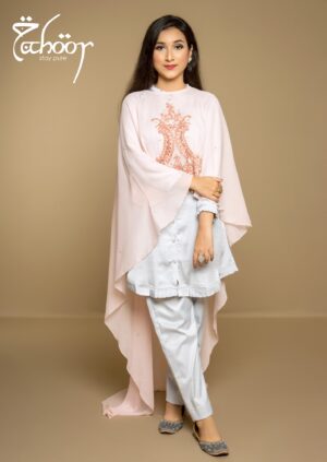 High Low Poncho - Pink